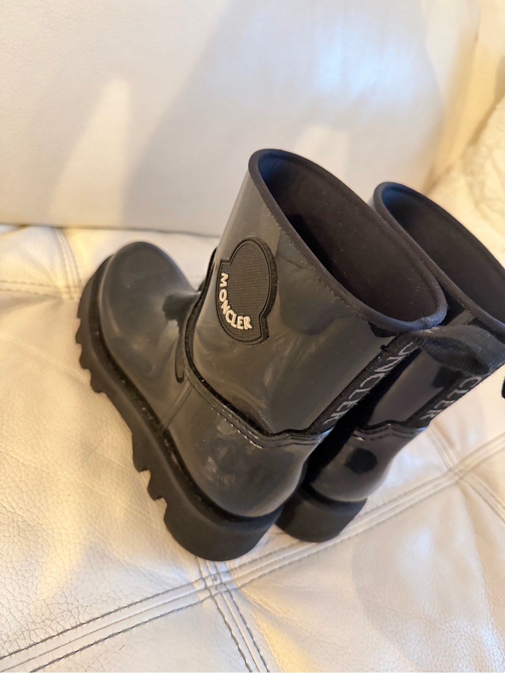 Moncler Glossy Black Chunky Rain Boots - Picture 3 of 9